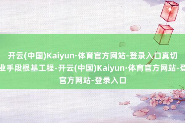 开云(中国)Kaiyun·体育官方网站-登录入口真切实施产业手段根基工程-开云(中国)Kaiyun·体育官方网站-登录入口