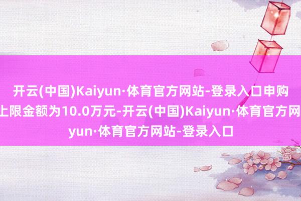 开云(中国)Kaiyun·体育官方网站-登录入口申购、颐养转入上限金额为10.0万元-开云(中国)Kaiyun·体育官方网站-登录入口