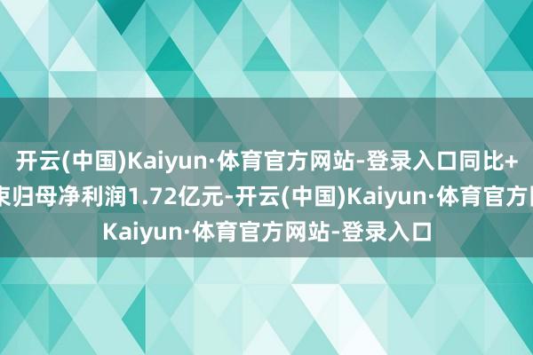 开云(中国)Kaiyun·体育官方网站-登录入口同比+35.34%；结束归母净利润1.72亿元-开云(中国)Kaiyun·体育官方网站-登录入口