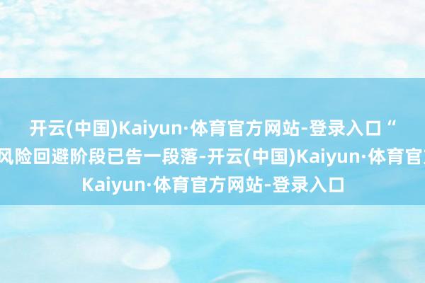 开云(中国)Kaiyun·体育官方网站-登录入口“咱们以为现时的风险回避阶段已告一段落-开云(中国)Kaiyun·体育官方网站-登录入口