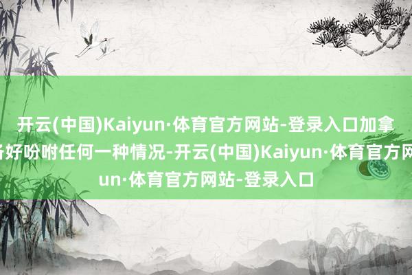 开云(中国)Kaiyun·体育官方网站-登录入口加拿大已竣工准备好吩咐任何一种情况-开云(中国)Kaiyun·体育官方网站-登录入口