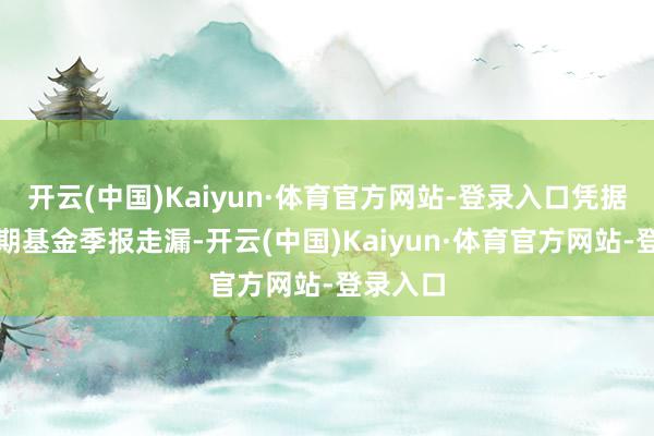 开云(中国)Kaiyun·体育官方网站-登录入口凭据最新一期基金季报走漏-开云(中国)Kaiyun·体育官方网站-登录入口