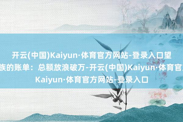 开云(中国)Kaiyun·体育官方网站-登录入口望望一线城市工薪族的账单：总额放浪破万-开云(中国)Kaiyun·体育官方网站-登录入口